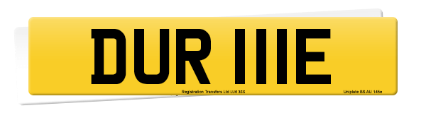 Registration number DUR 111E